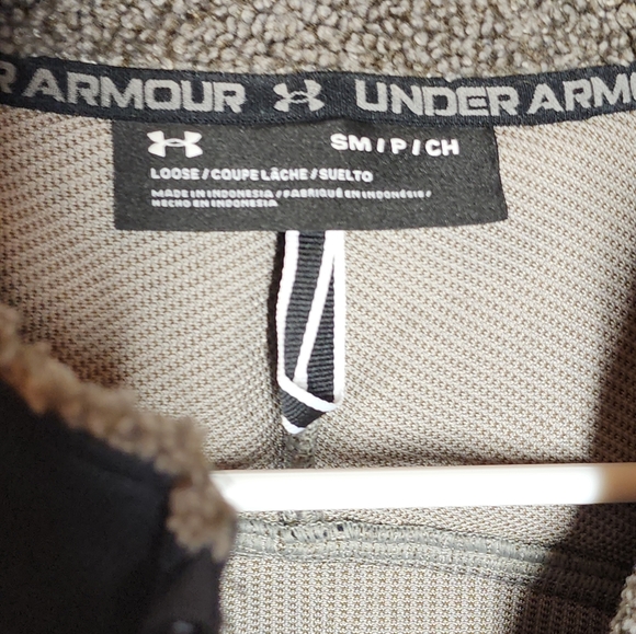 Under Armour Mission Fleece Jacket Small Black Grey Pockets - Picture 4 of 8